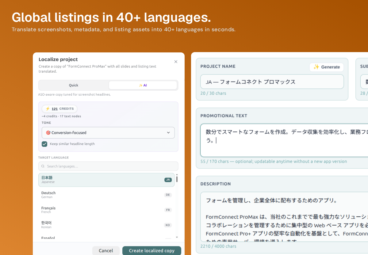 Nakxi AI Localization — translate screenshot copy and listing metadata