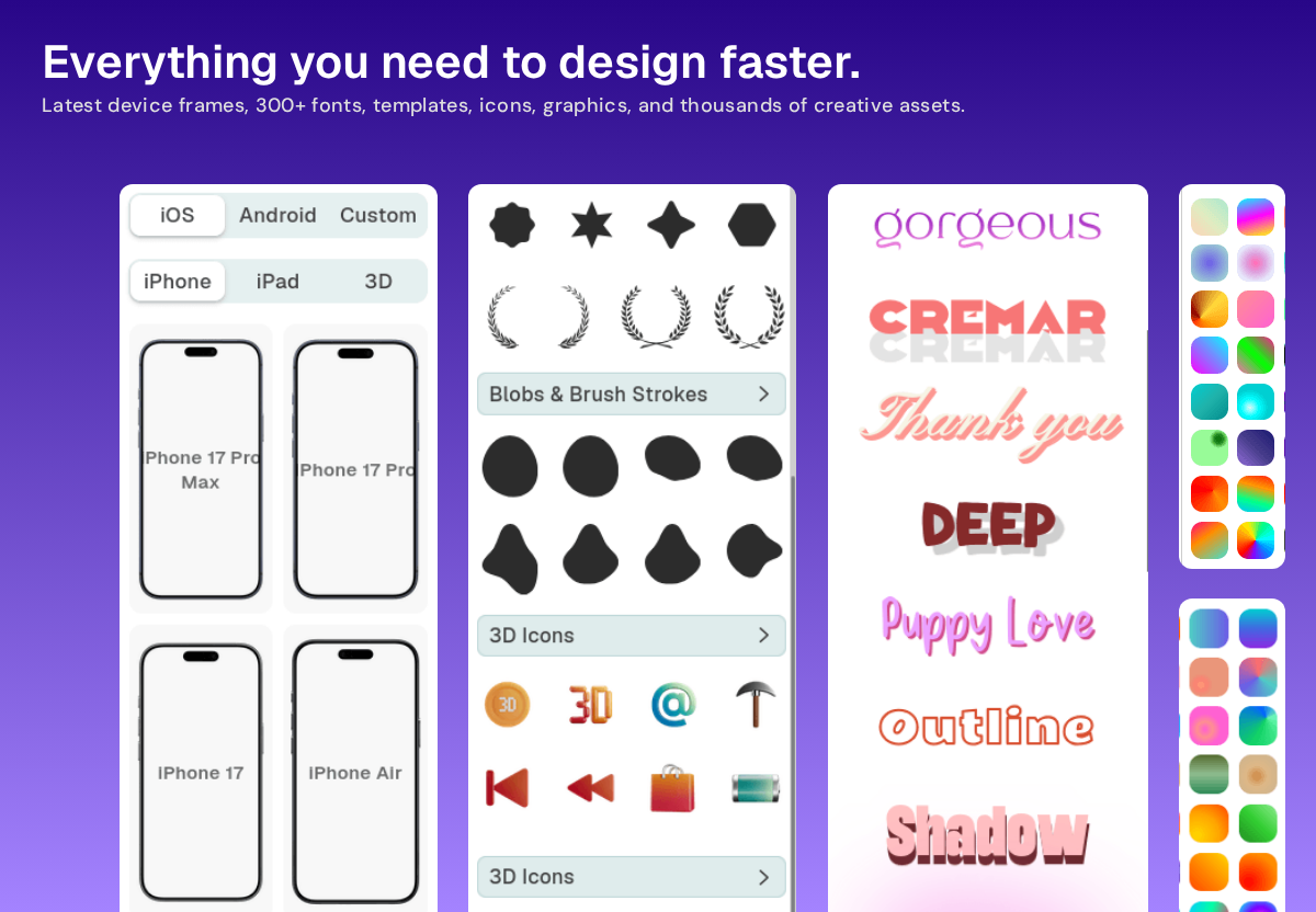Nakxi Creative Library — device frames, fonts, templates, and design assets