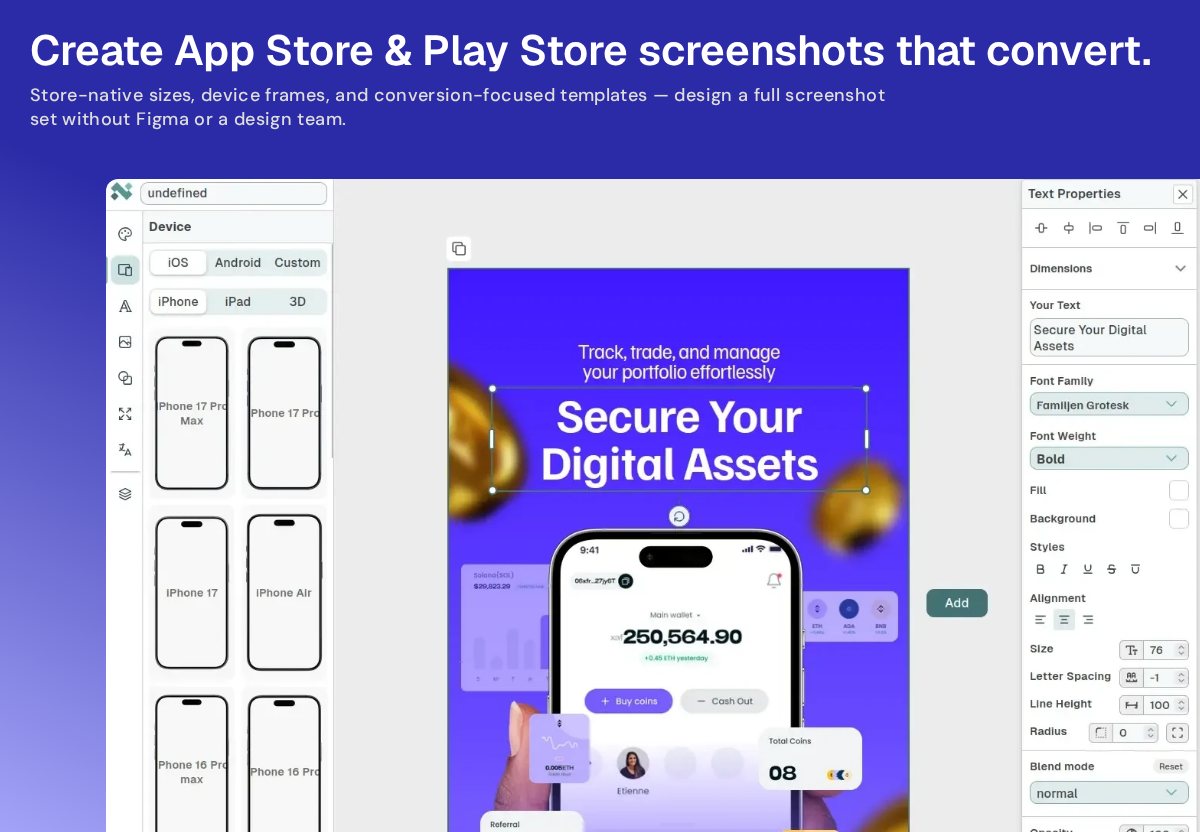 Nakxi Screenshot Studio — App Store and Play Store screenshot editor
