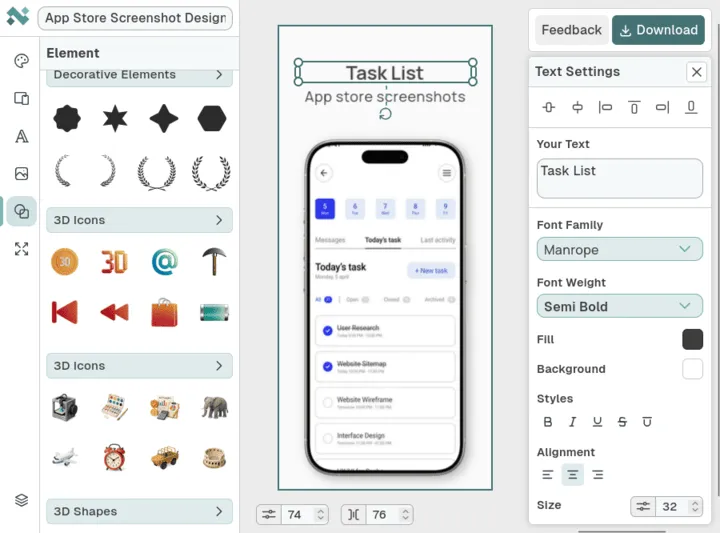 Nakxi drag-and-drop app screenshot editor with customizable layouts