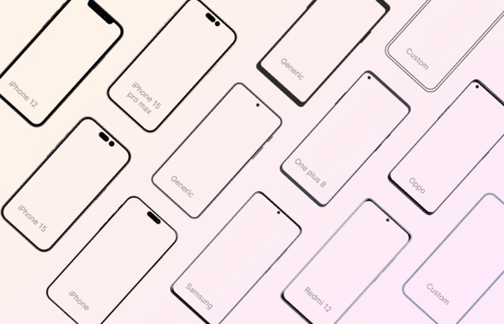 Latest iPhone and Android device mockup frames for app screenshots