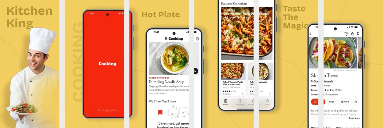 Kitchen App Store Screenshot Template - Recipe App Design Example