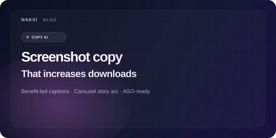 App Store screenshot copy examples with benefit-led headlines and conversion-focused caption layout