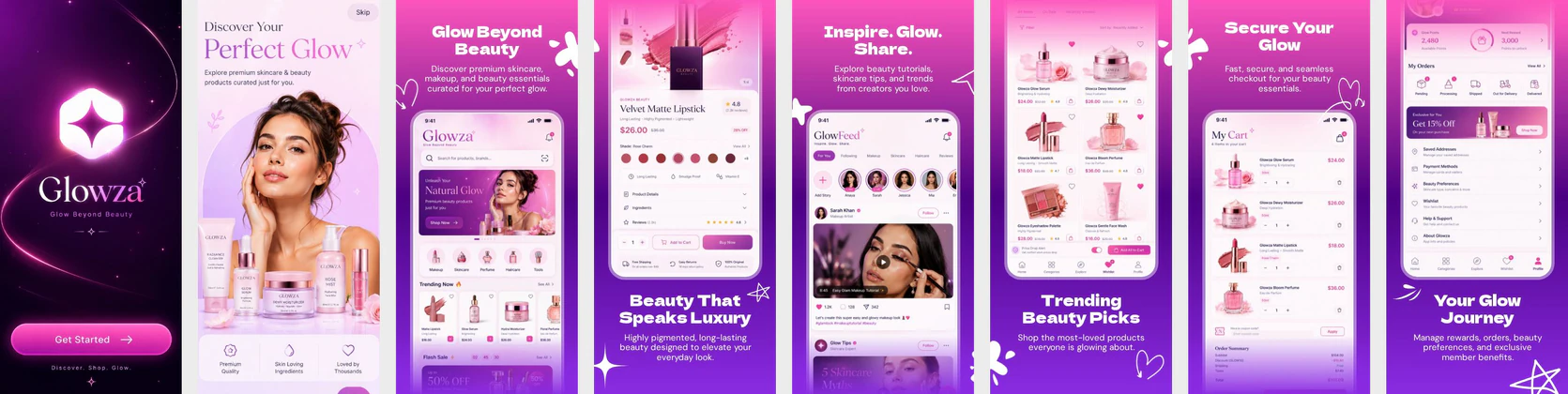 Nakxi Beauty & Skincare Shopping App Store Screenshot Template