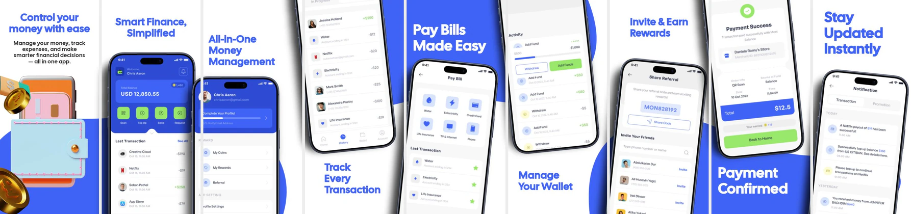 Nakxi Smart Finance and Money Management App Store Screenshot Template