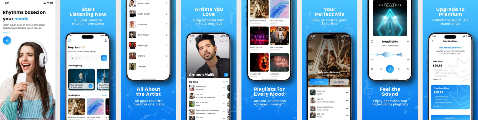 Nakxi Music Streaming App Store Screenshot Template