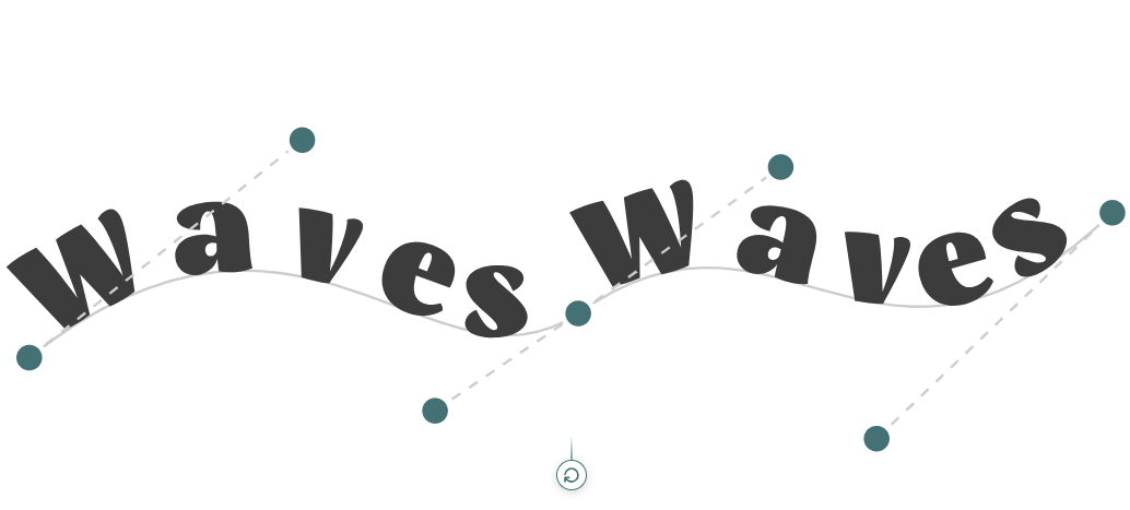 Text rendered on a wave path with editable handles